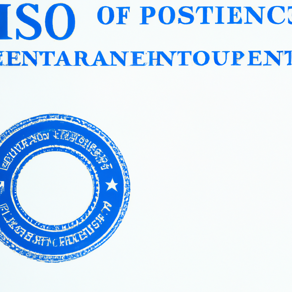 ISO 14001 certifikát s modrým pečetidlem