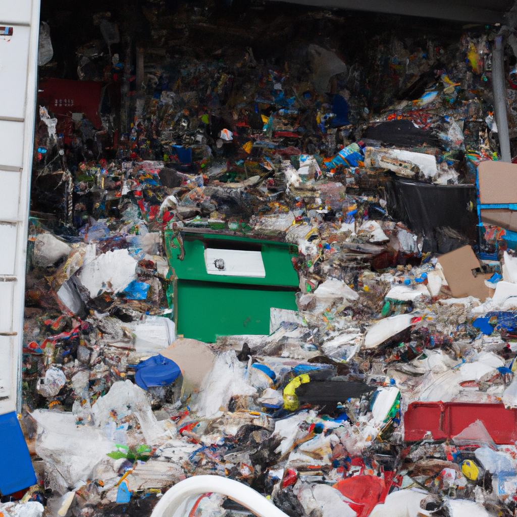 Recyklační centrum s různými druhy odpadu